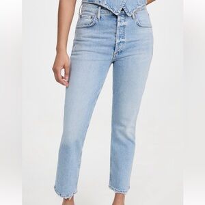 AGOLDE Riley High Rise Straight Crop Jeans - Stretch Edition Size 28